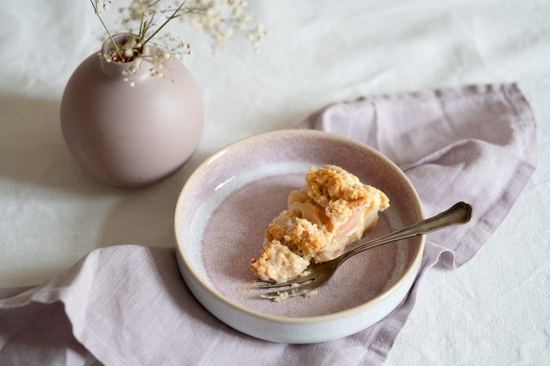 Vanillepudding-Rhabarber Tarte